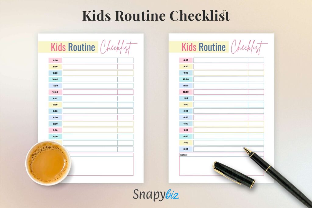Editable Checklist Template For Kids - editable kids daily routine checklist