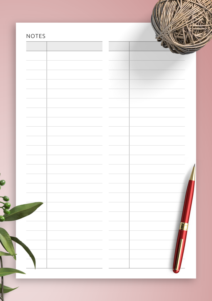 Editable Free Printable 2 Column Checklist Template - list 2 column