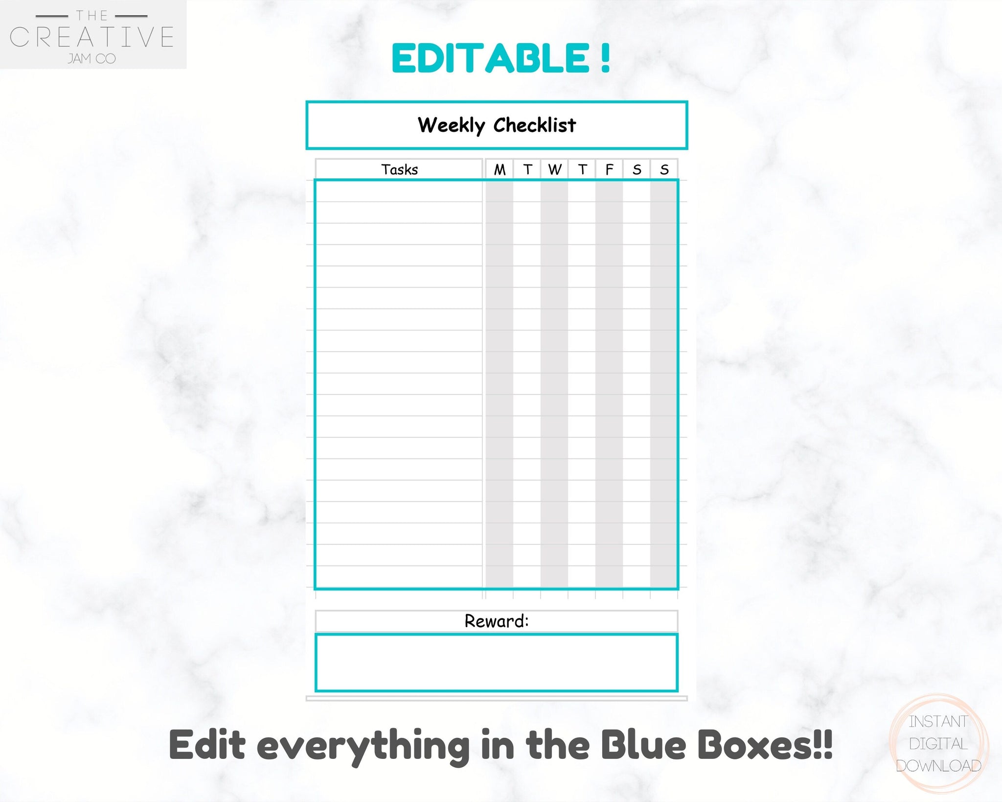 Editable Free Weekly Checklist Template - weekly checklist kids colorful