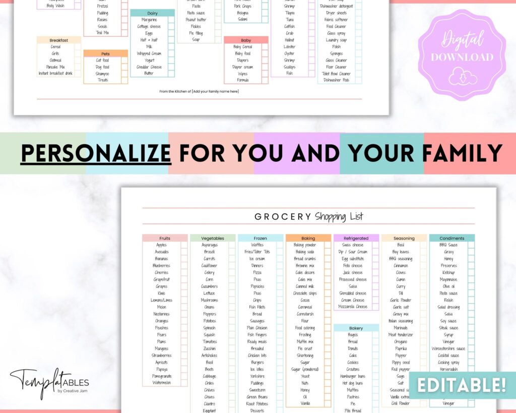 editable grocery list google sheets pastel editable grocery list google sheets pastel