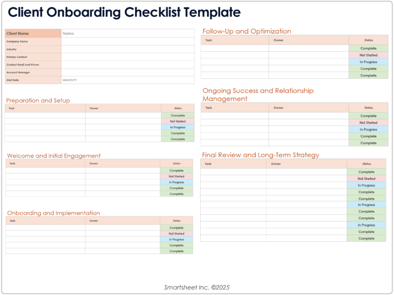 Editableprintable Checklist For Various Steps - free onboarding checklists and templates