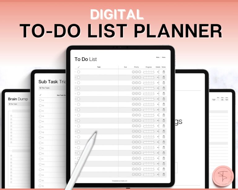 Effective To Do Lists Templates - digital to do list planner mono
