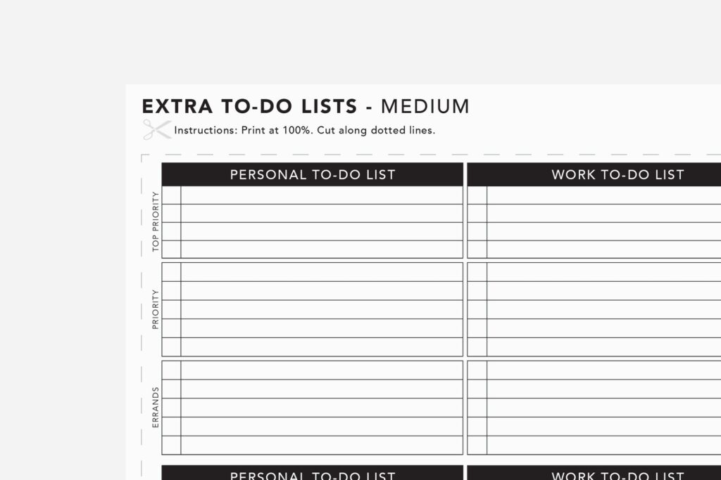 extra to do list
