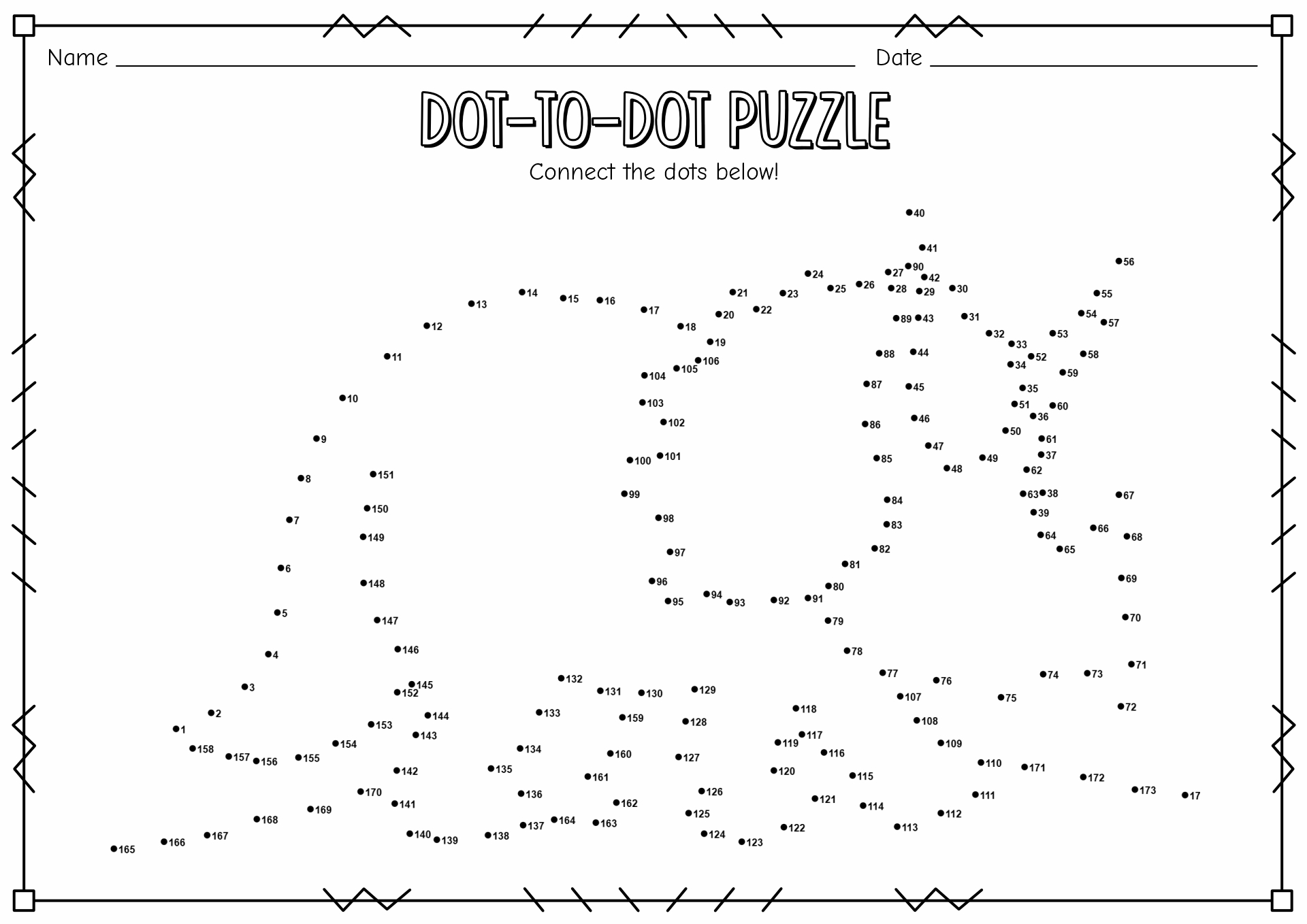 Engaging extreme dot to dot printables for free featuring a challenging connect the dots puzzle