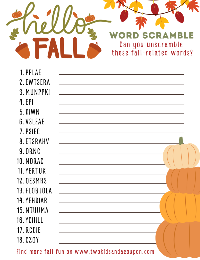 Fall Word Scramble With Answer Key – fall word cozy up with a fall word scramble printable puzzle Fall Word Scramble With Answer Key - fall word cozy up with a fall word scramble printable puzzle