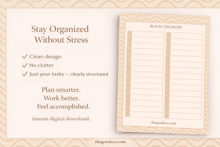 Fill In The Blank Checklist Template - blank checklist free google docs template