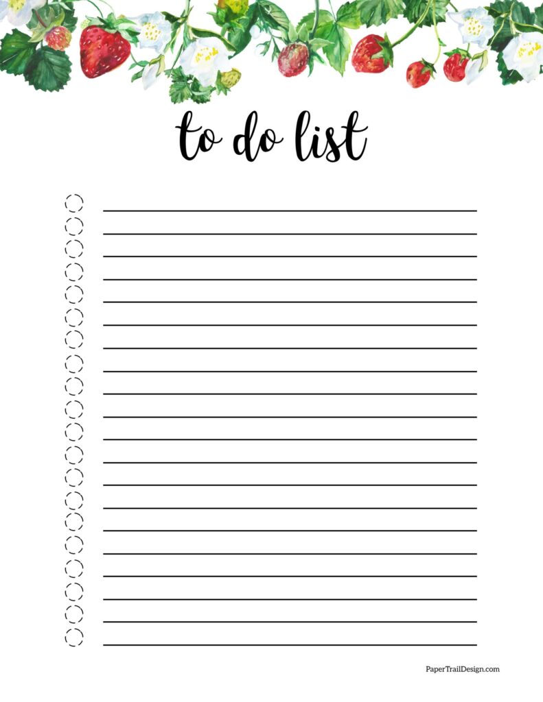 floral free printable to do list