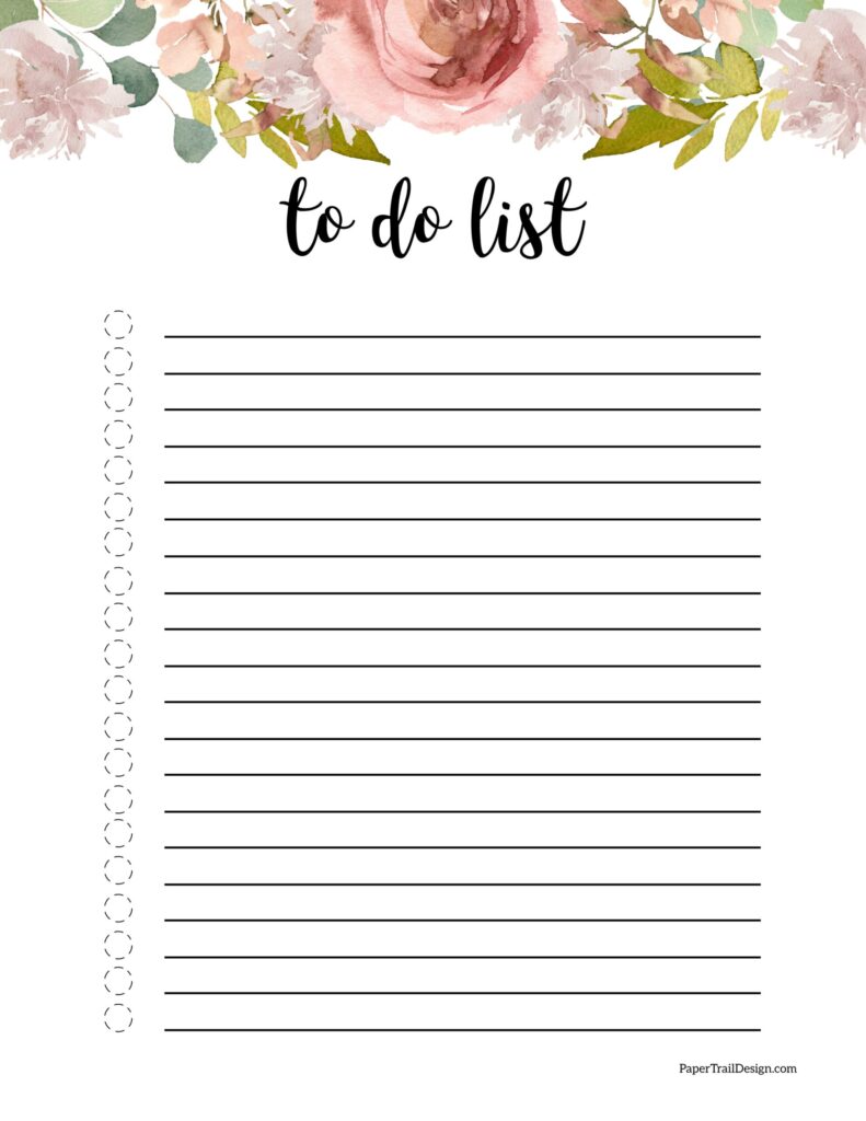 floral free printable to do list