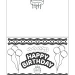 Foldable Birthday Card Coloring Page - Printable Foldable Happy Birthday Coloring Card Printable Coloring Pages