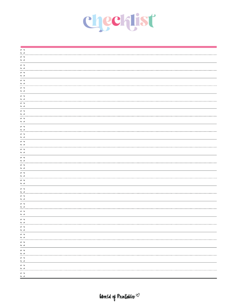 Free Checklist Page To Print – checklist template Free Checklist Page To Print - checklist template
