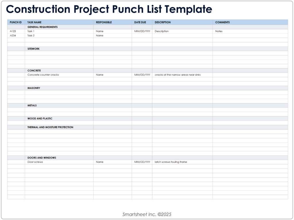 Free Checklist Paste Multiple Items - free punch list templates