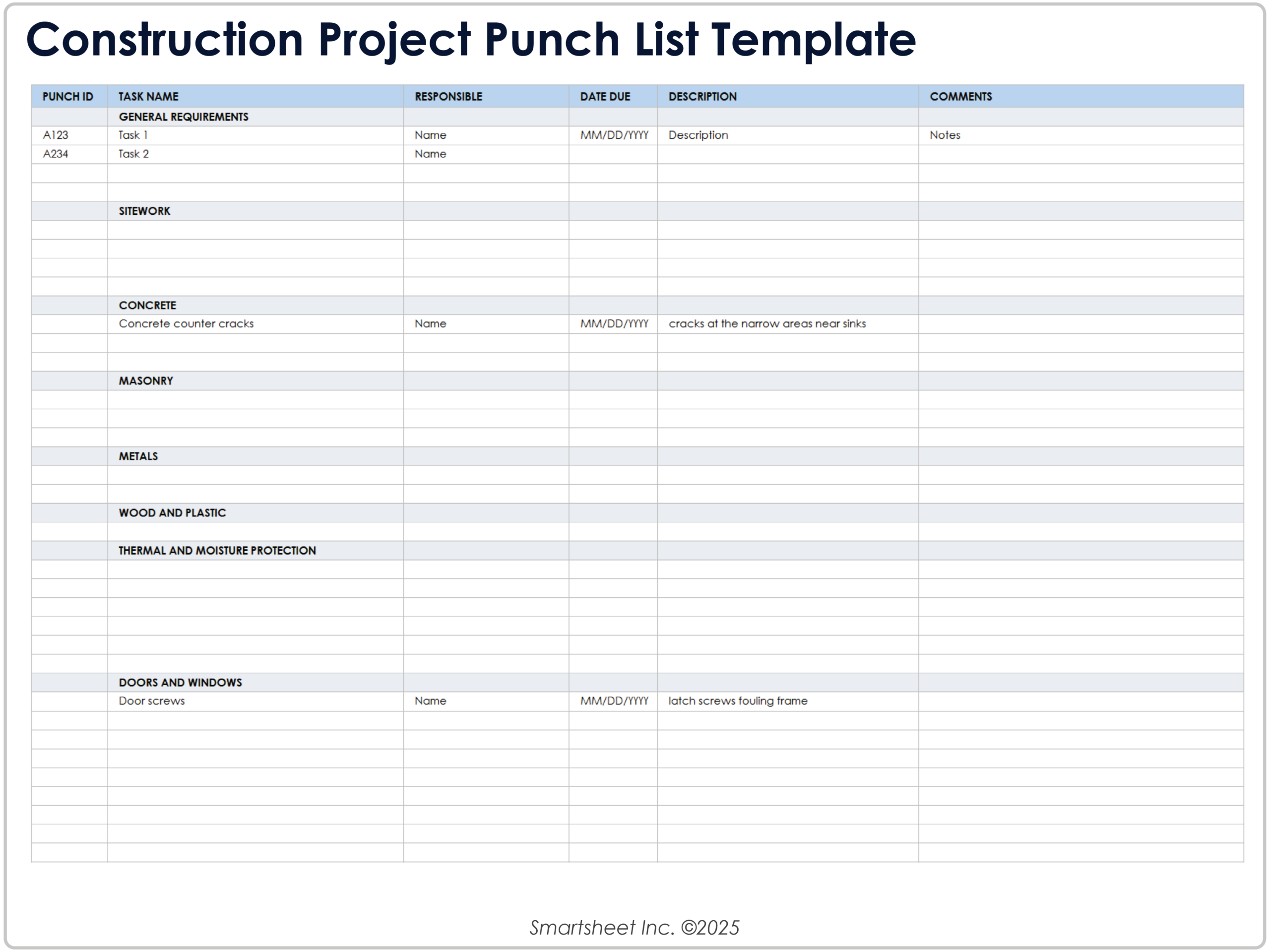 Free Checklist Paste Multiple Items - free punch list templates