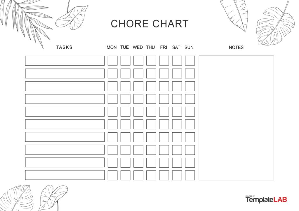 Free Child List Template Download – chore charts Free Child List Template Download - chore charts