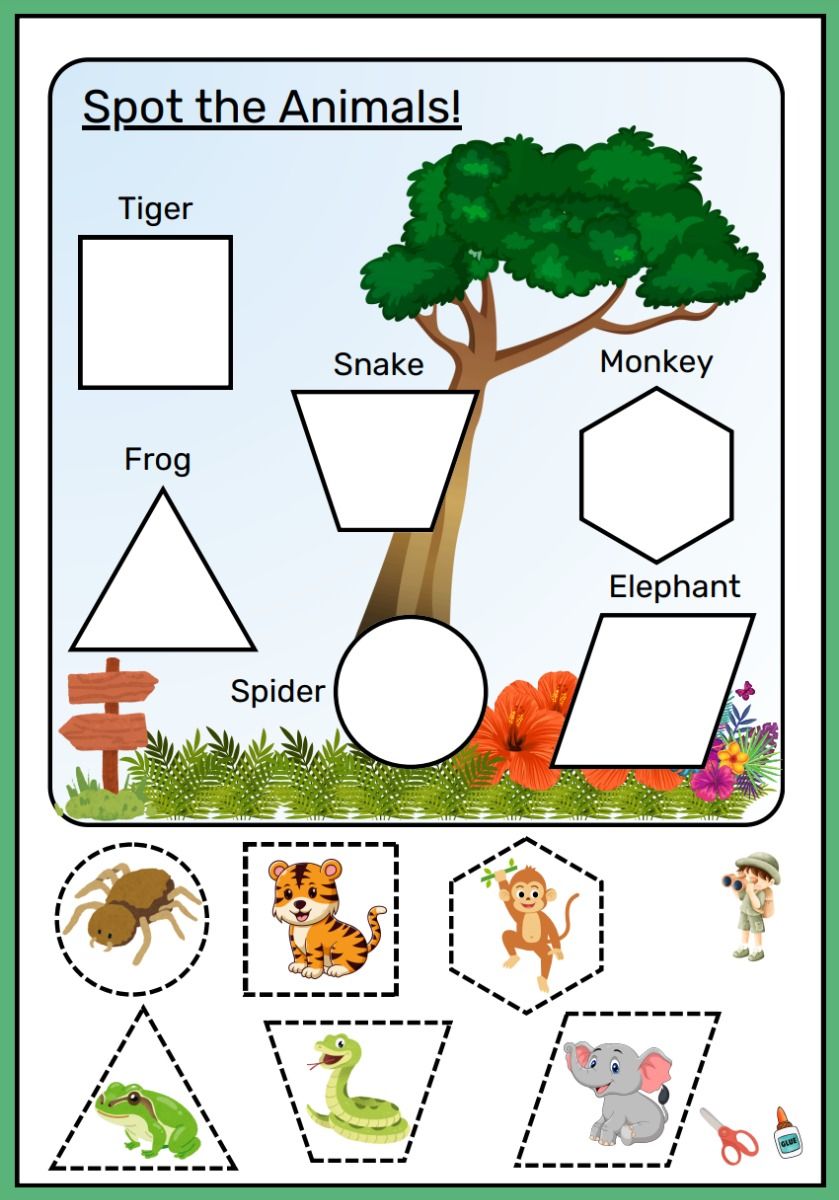 Free Cut And Paste Animals - Wild animals cut and paste – Artofit