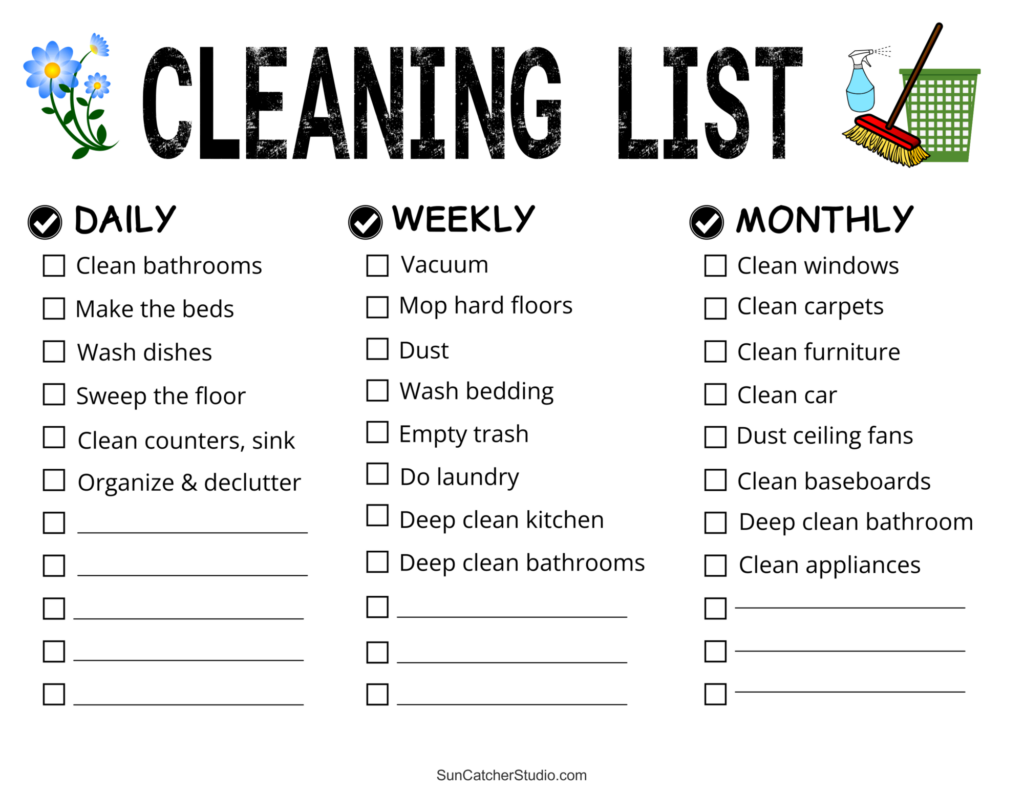 Free Daily Monthly Checklist Template – cleaning checklist Free Daily Monthly Checklist Template - cleaning checklist