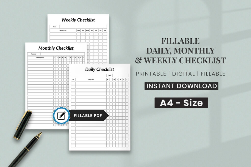 free daily monthly weekly checklist free daily monthly weekly checklist
