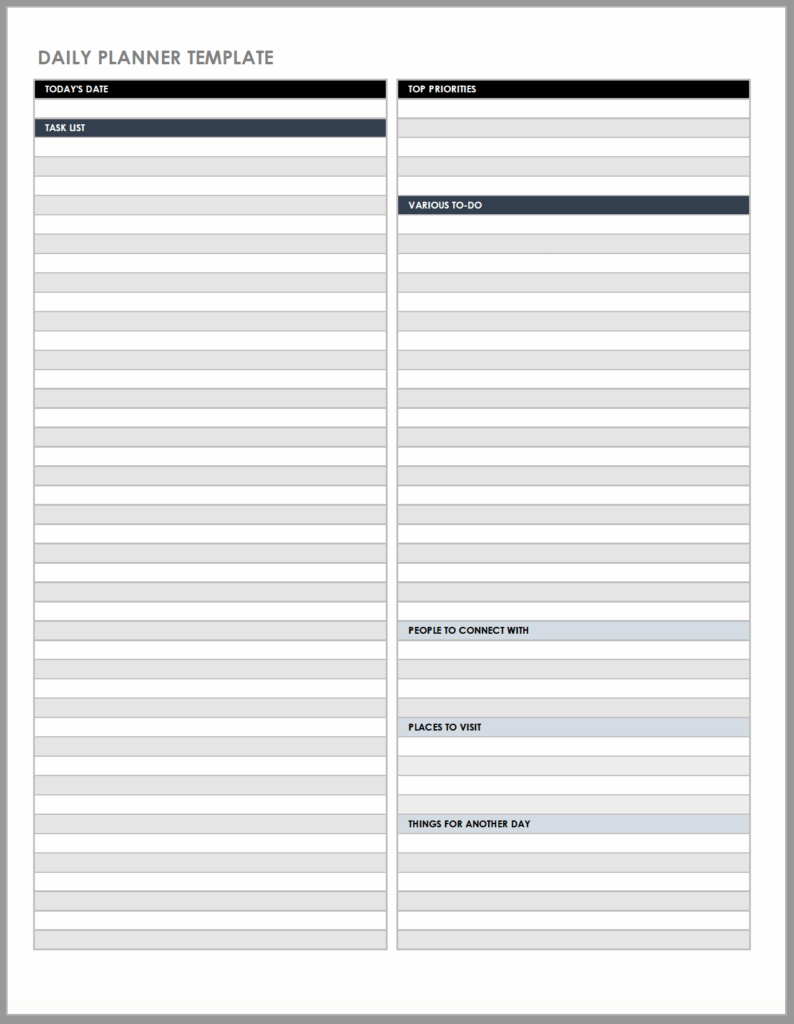 free daily schedule templates