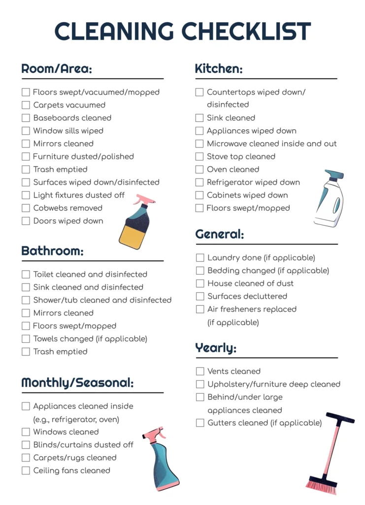 Free Editable C Heck List - cleaning checklist free google docs template