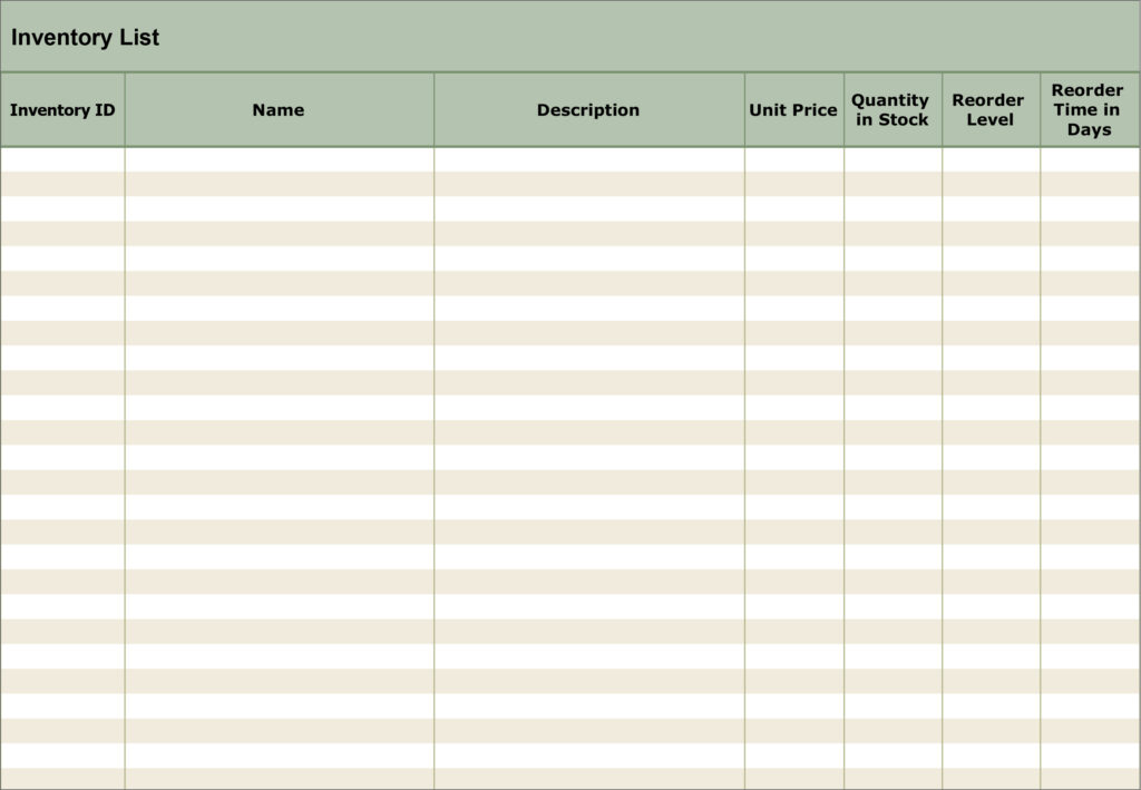 free inventory checklist templates free inventory checklist templates