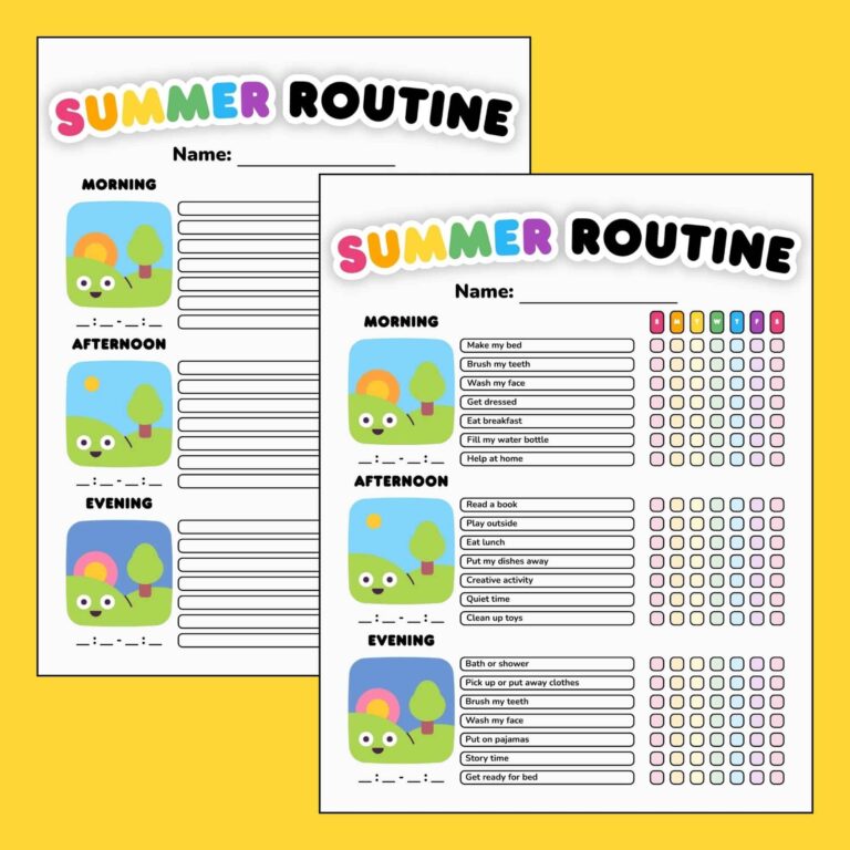 Free Kid To Do List Template - summer routine checklist