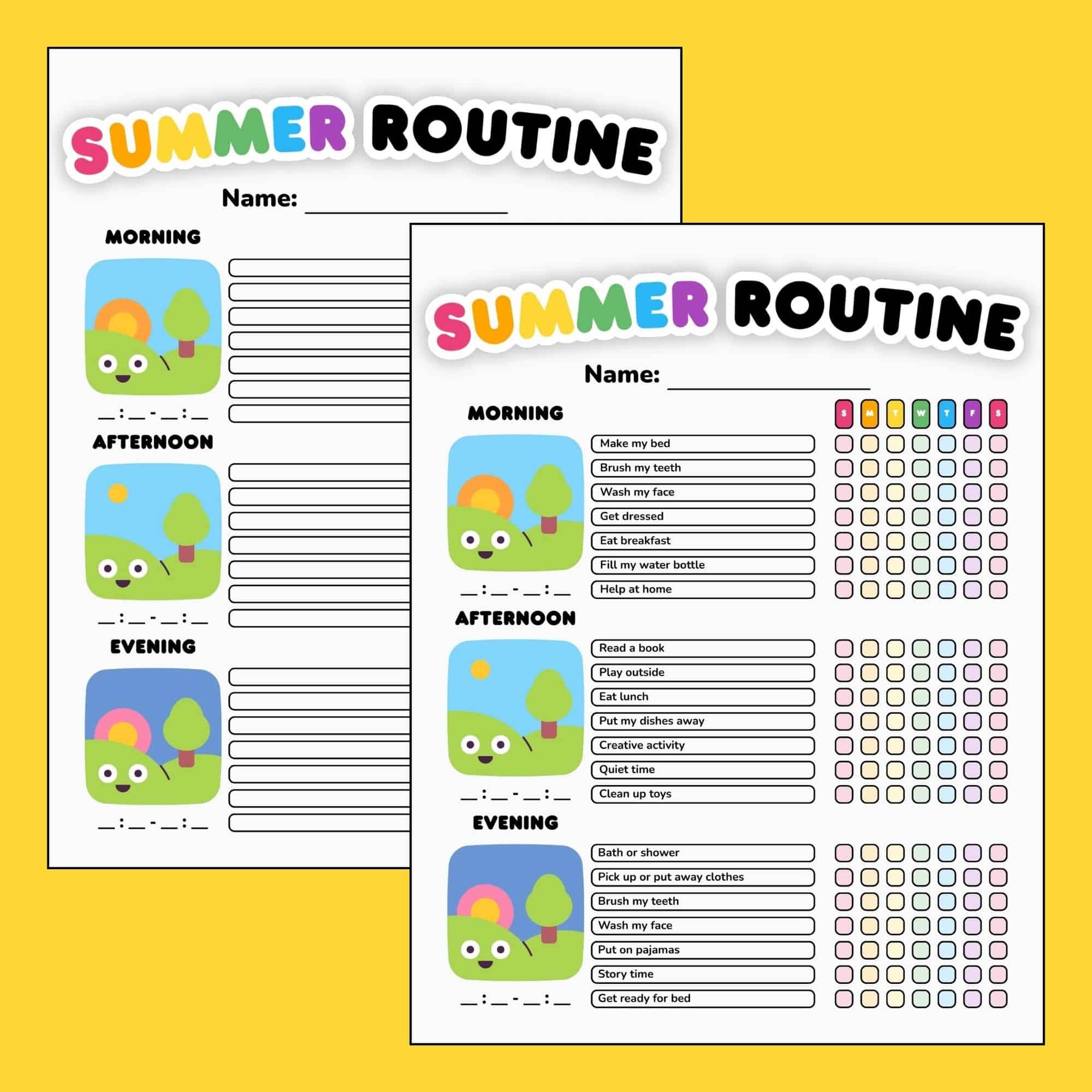 Free Kid To Do List Template - summer routine checklist