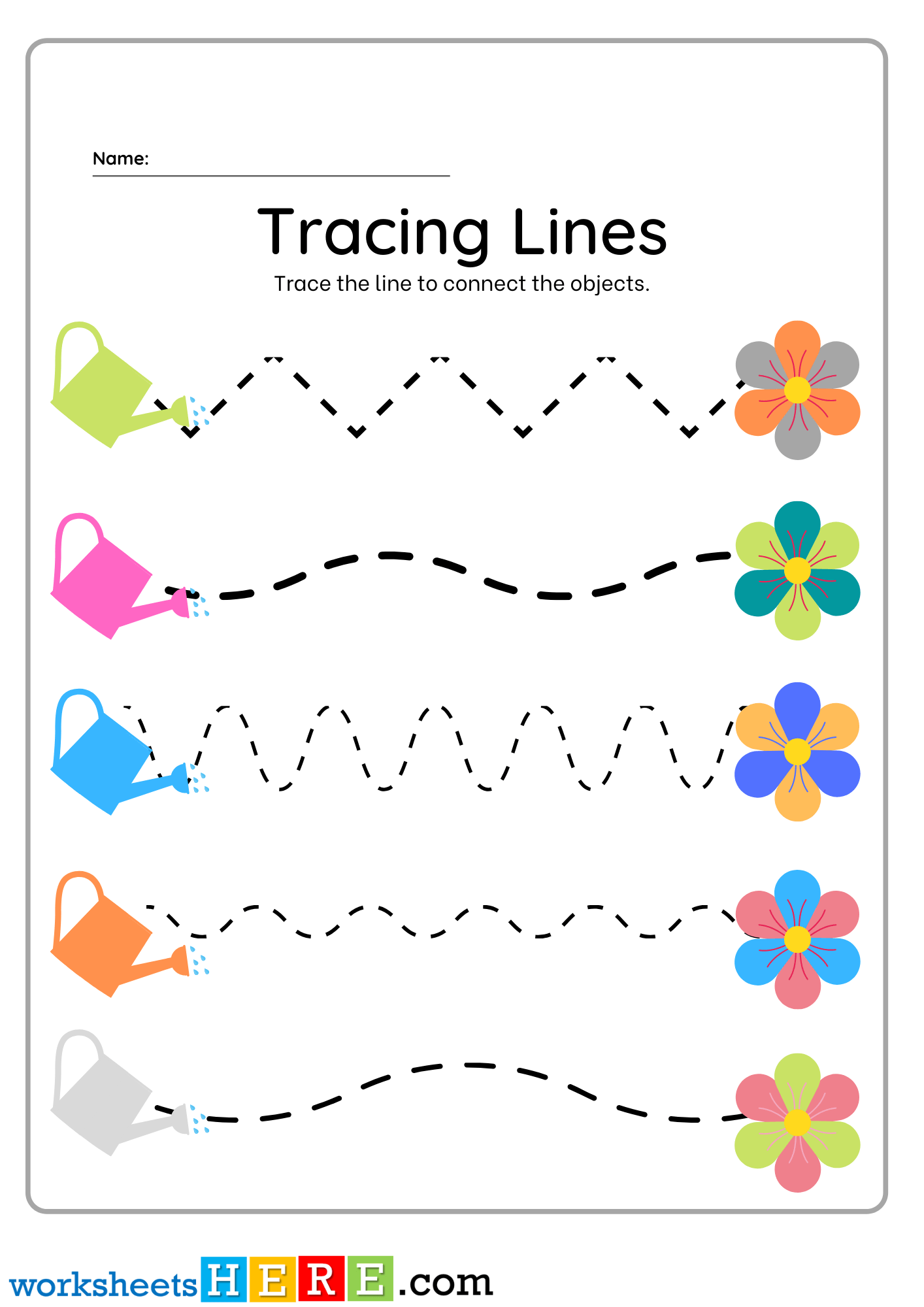 Free Line Tracing Worksheets For Preschool - Trace The Lines Worksheets Tracing Horizontal Lines Worksheet: Free