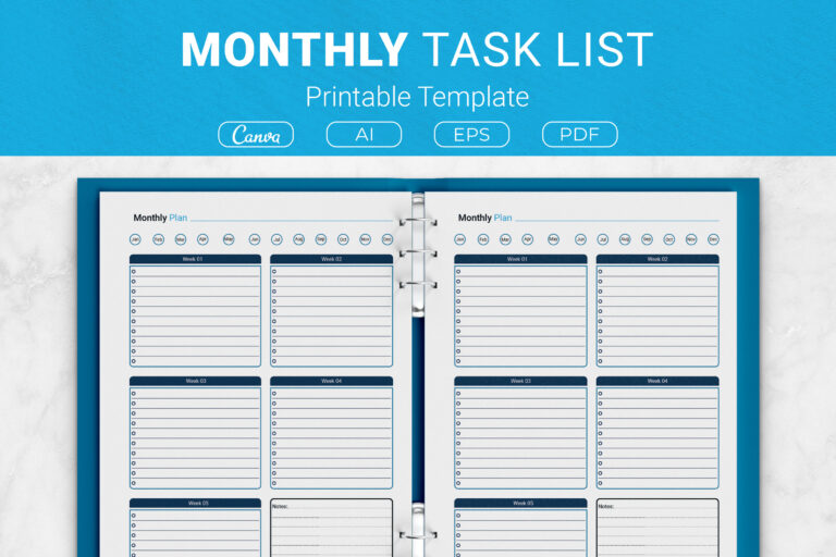 Free Monthly Task List Template - monthly task list printable template 2