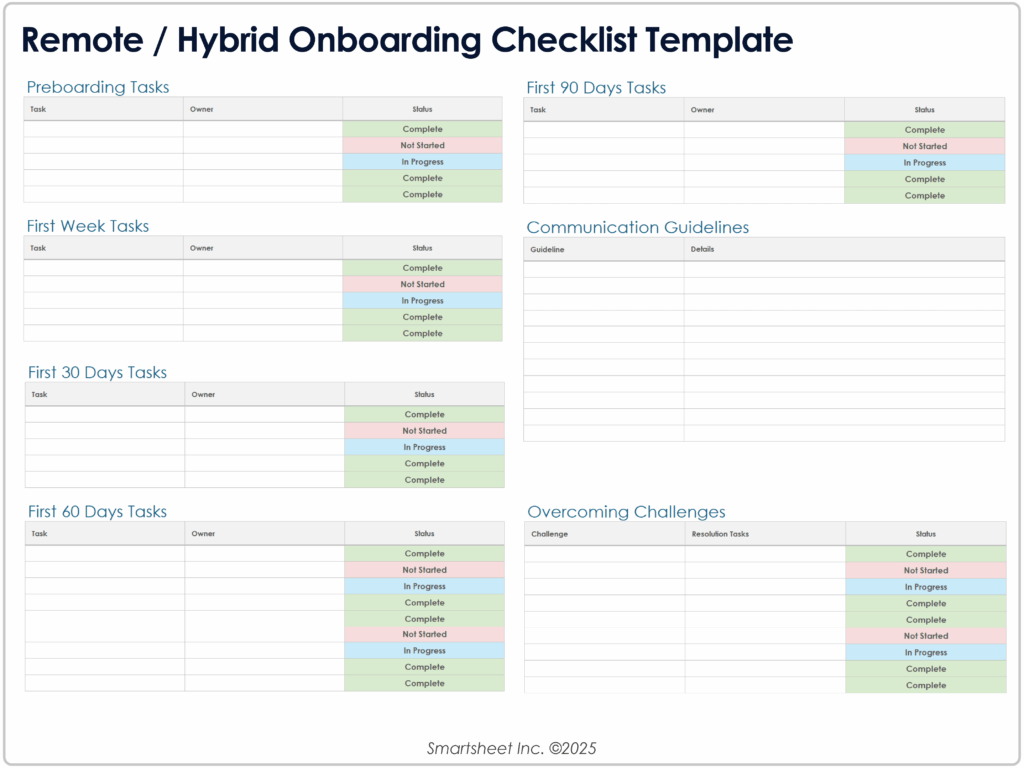 free onboarding checklists and templates