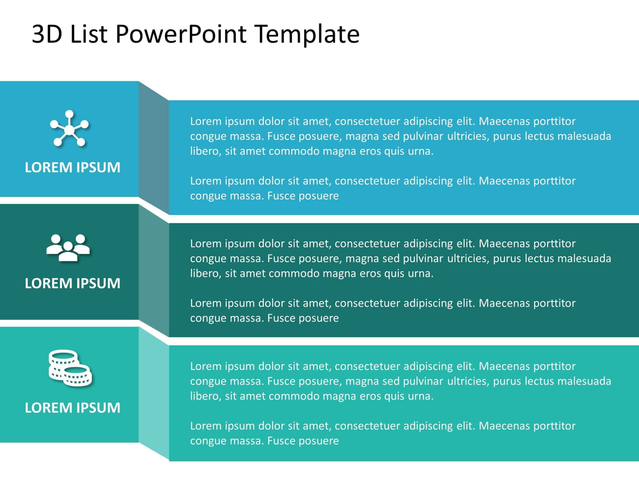 Free Powerpoint Template For List - 3d list powerpoint template