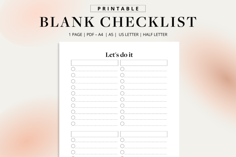 Free Printable Blank Checklist Template - blank checklist printable to do list