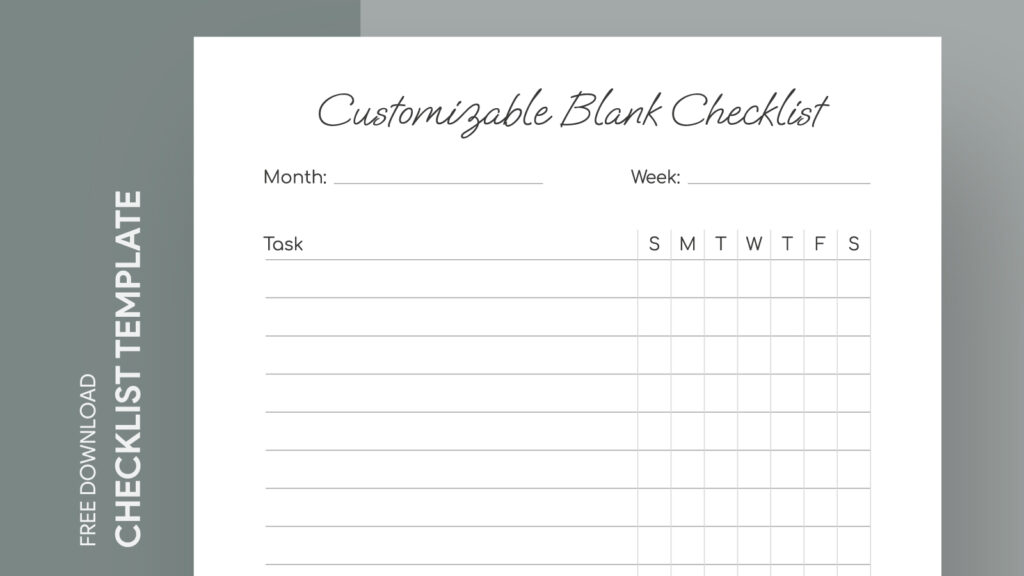 Free Printable Customizable Blank Checklist Template - customizable blank checklist free google docs template