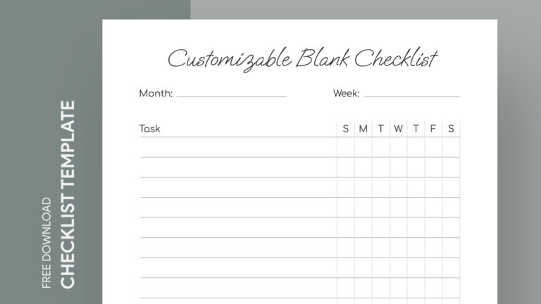 Free Printable Customizable Blank Checklist Template - customizable blank checklist free google docs template