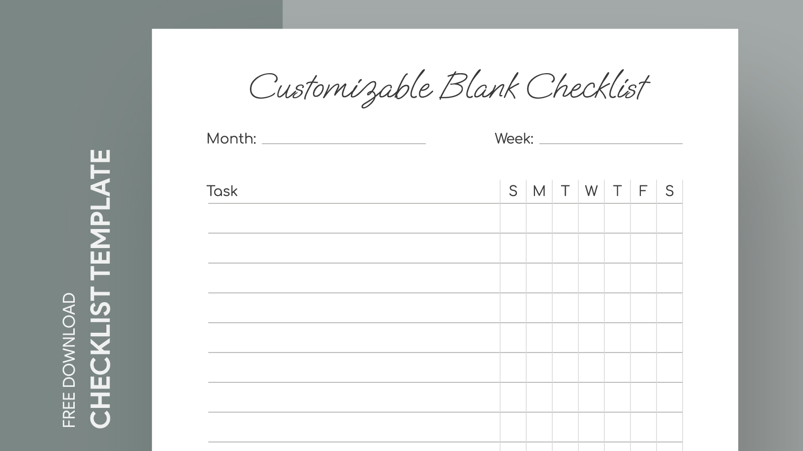 Free Printable Customizable Blank Checklist Template - customizable blank checklist free google docs template