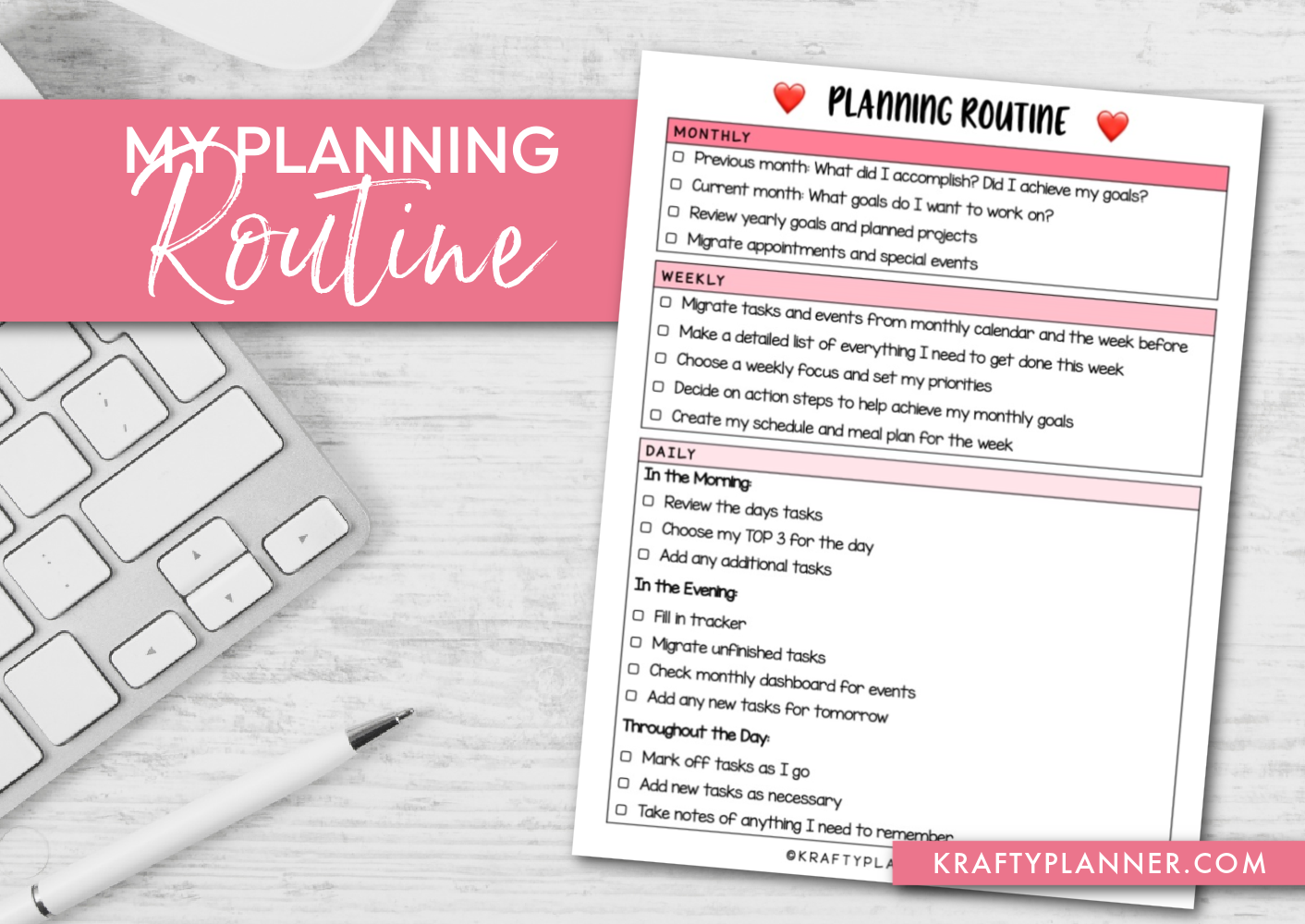 Free Printable Daily Monthly Checklist Template - planning routine free printable checklist