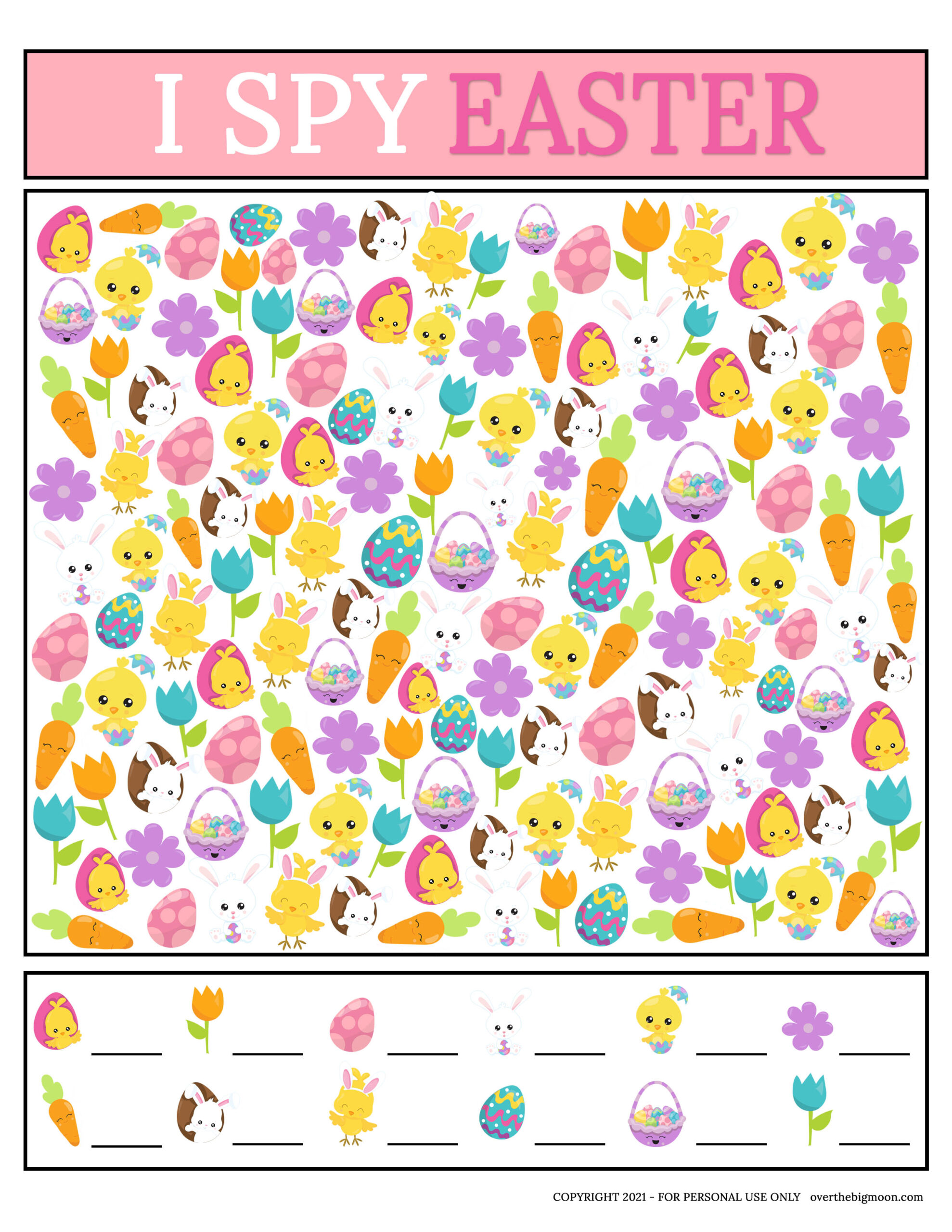 Free Printable Easter Games For Adults - Fun I Spy game featuring Easter-themed s for adults to enjoy with friends and family