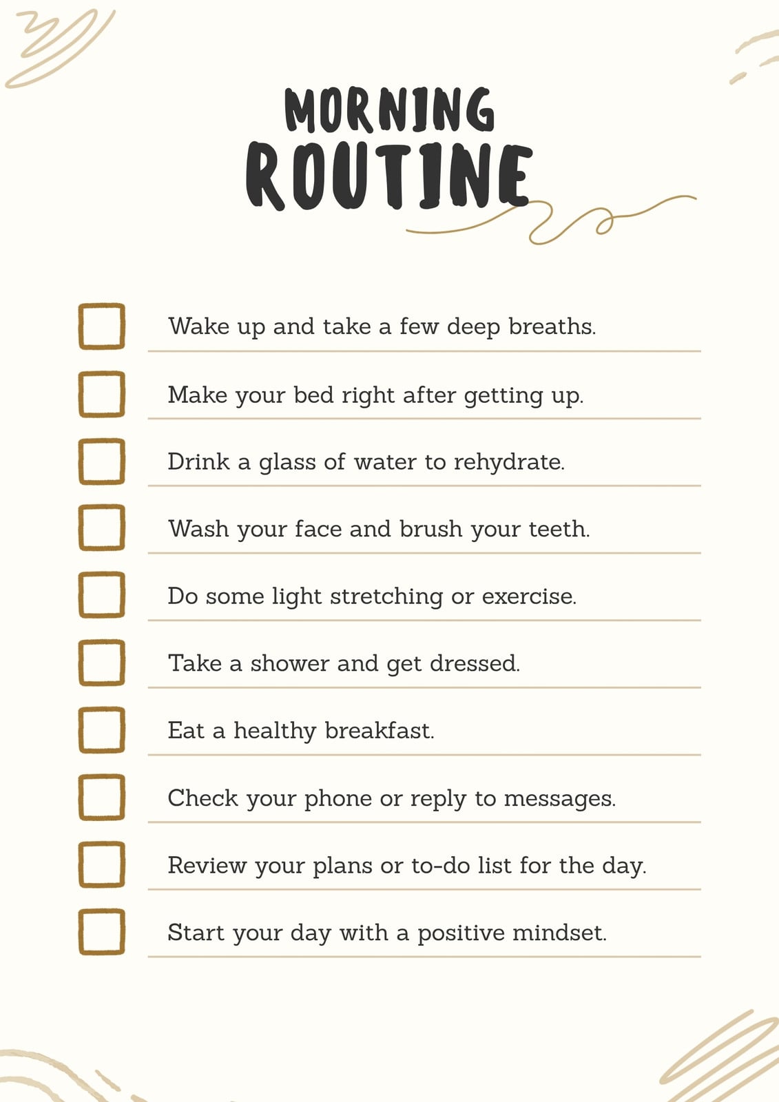 Free Printable Editable Checklist Template - daily