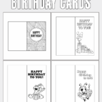 Free Printable Foldable Birthday Cards To Color - Printable Birthday Cards Color Foldable