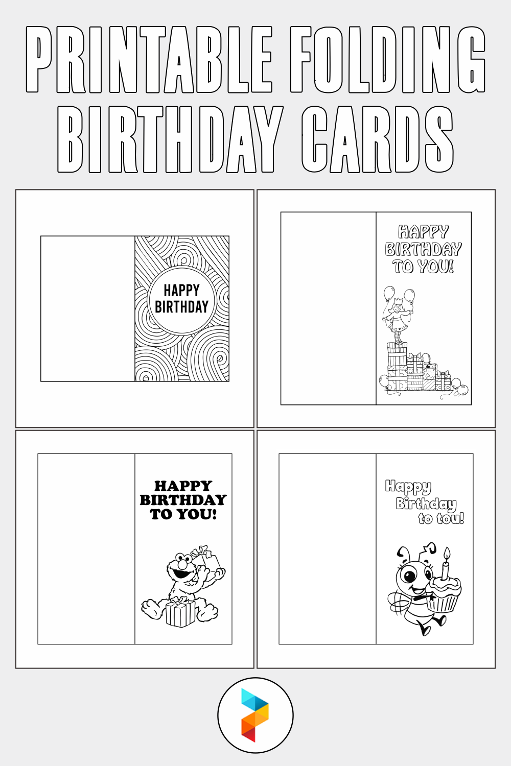 Free Printable Foldable Birthday Cards To Color - Printable Birthday Cards Color Foldable