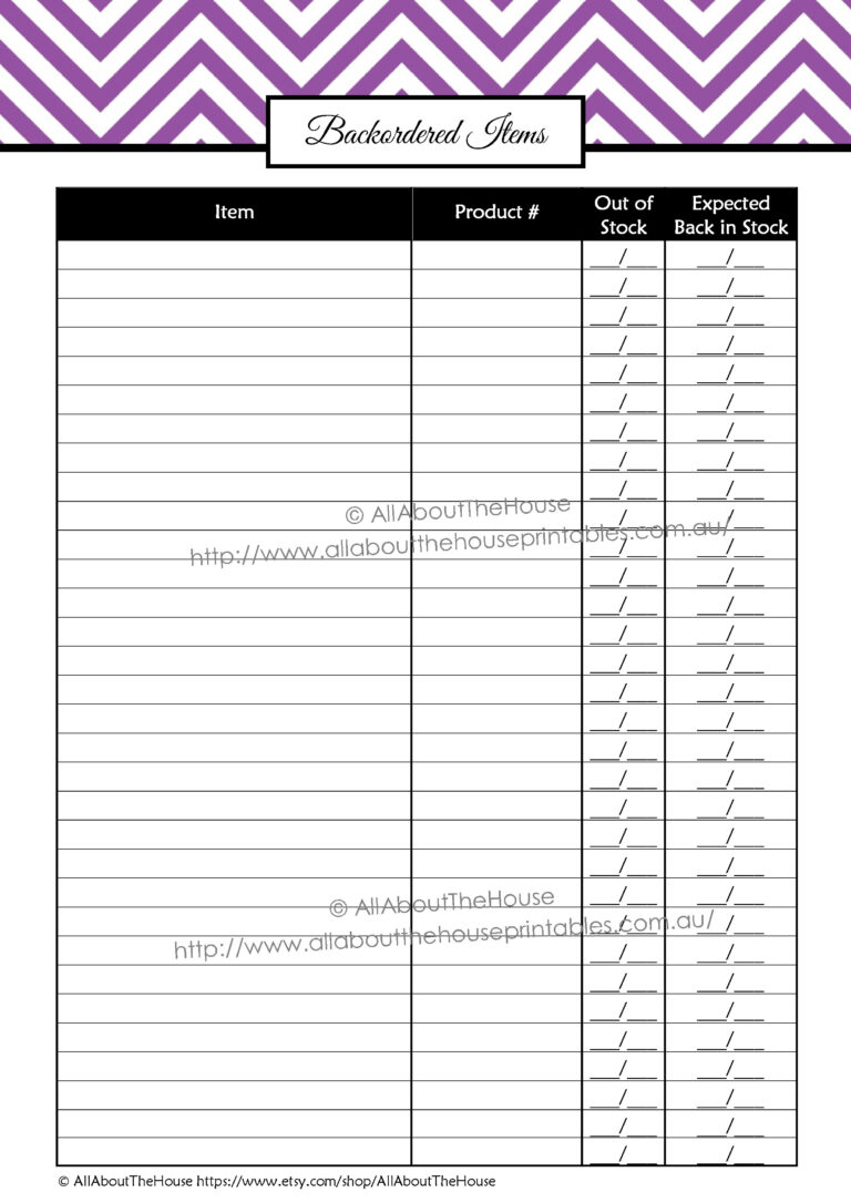Free Printable Follow Up List Template - party checklist