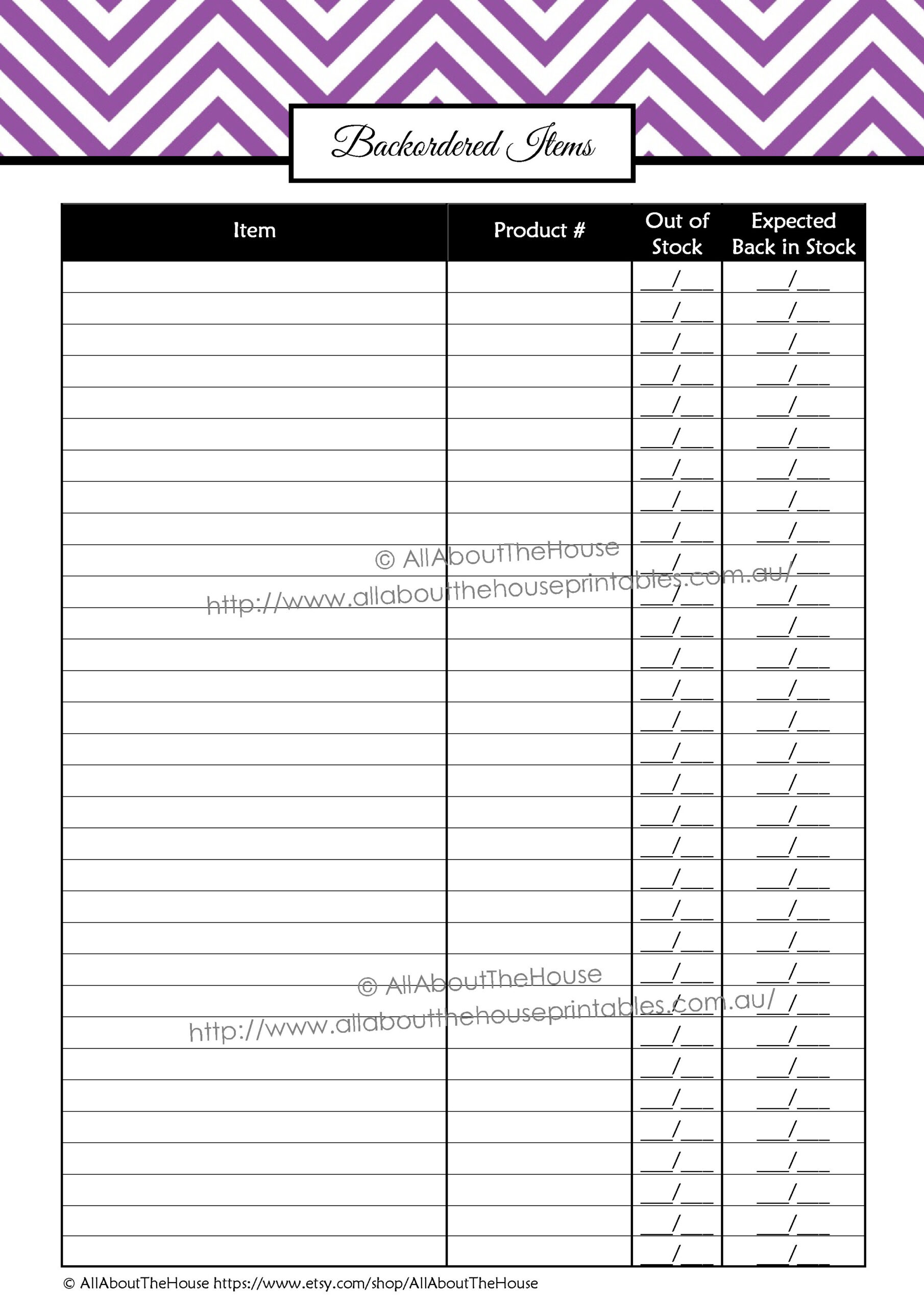 Free Printable Follow Up List Template - party checklist