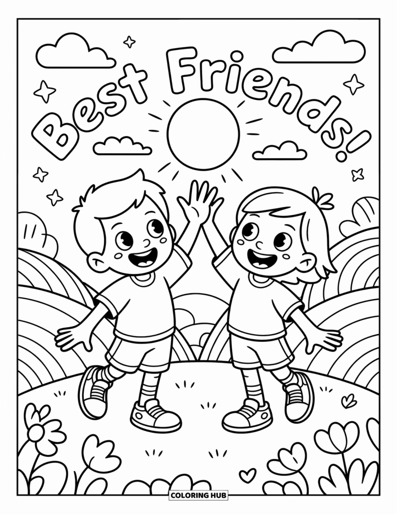Free Printable Friendship Coloring Pages – “Unleash Creativity: Free Coloring Pages for Friends” Free Printable Friendship Coloring Pages - "Unleash Creativity: Free Coloring Pages for Friends"