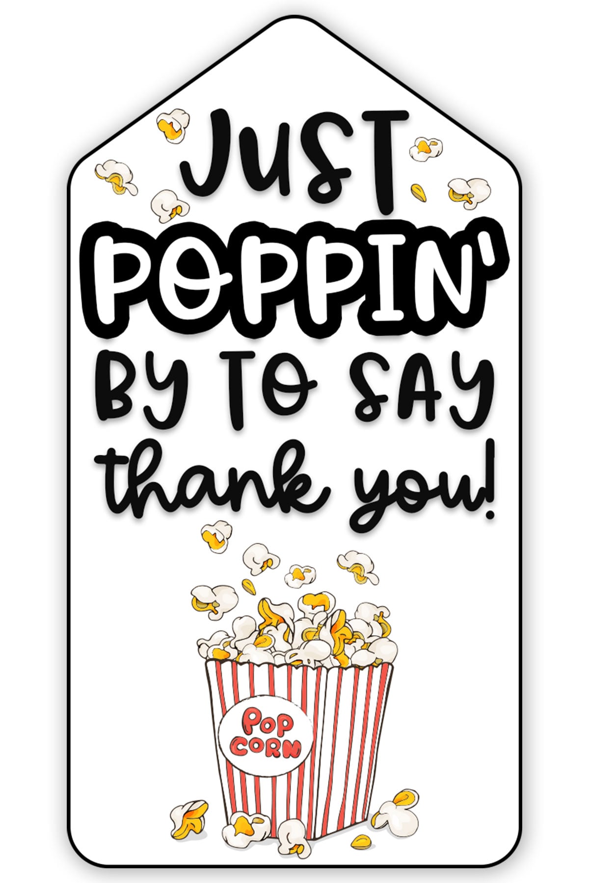 Free Printable Gift Tags For Teacher Appreciation featuring popcorn design with a thank you message
