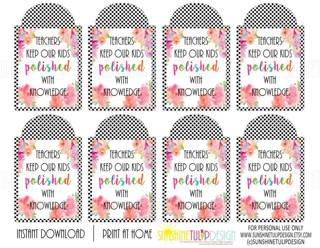 Free Printable Labels For Teacher Appreciation featuring floral designs and heartfelt messages