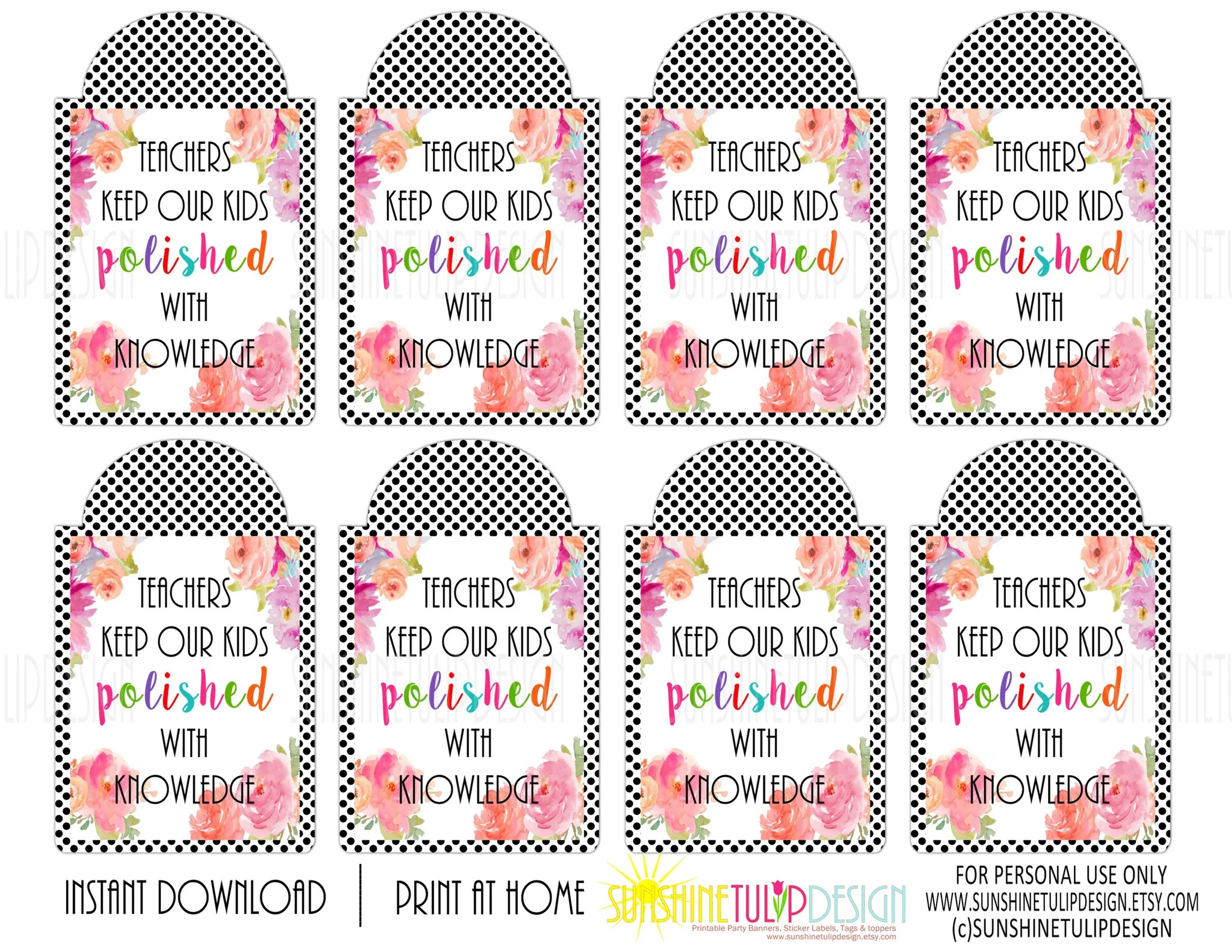 Free Printable Labels For Teacher Appreciation featuring floral designs and heartfelt messages