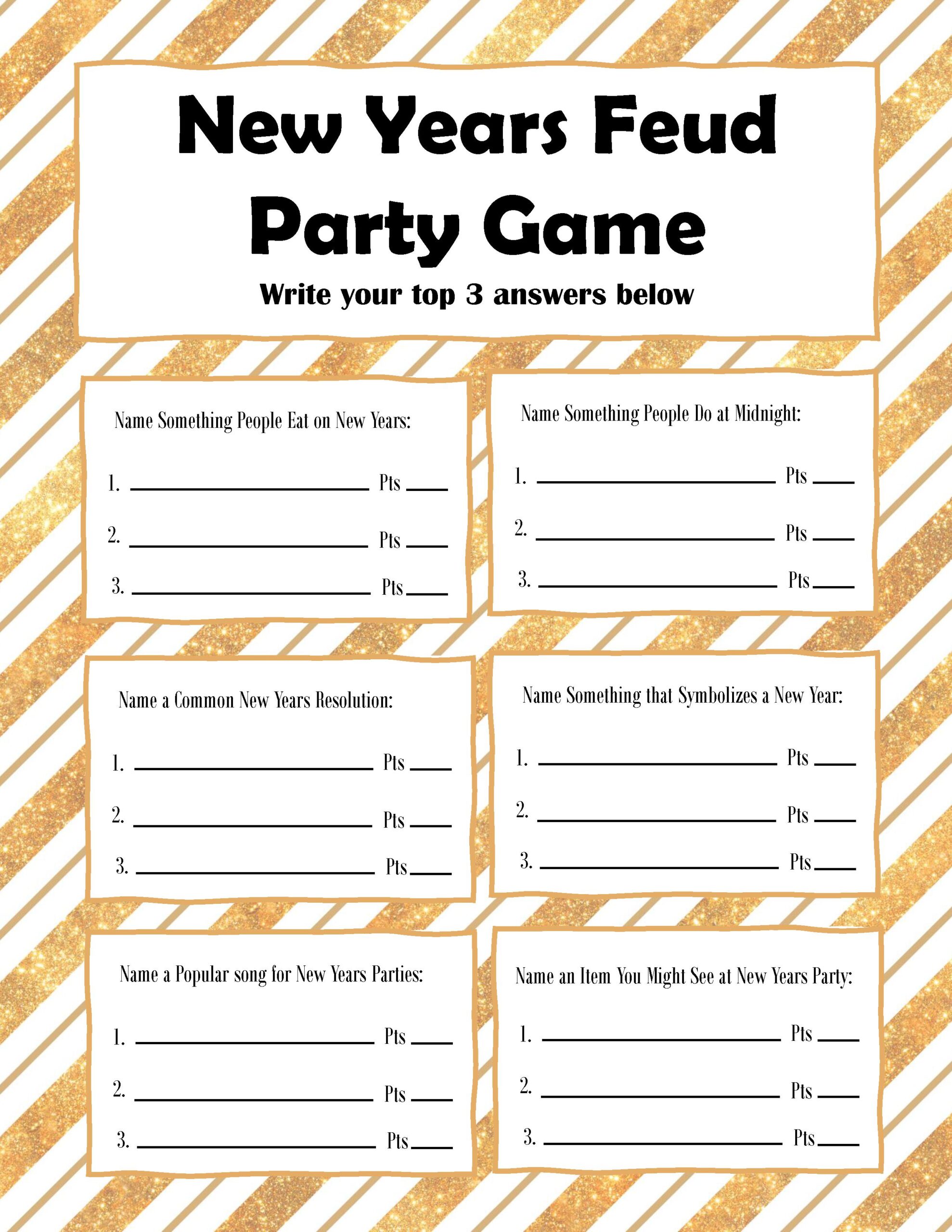 Free Printable New Years Activities - New Years Eve Games Printable - Printable New Year Banners