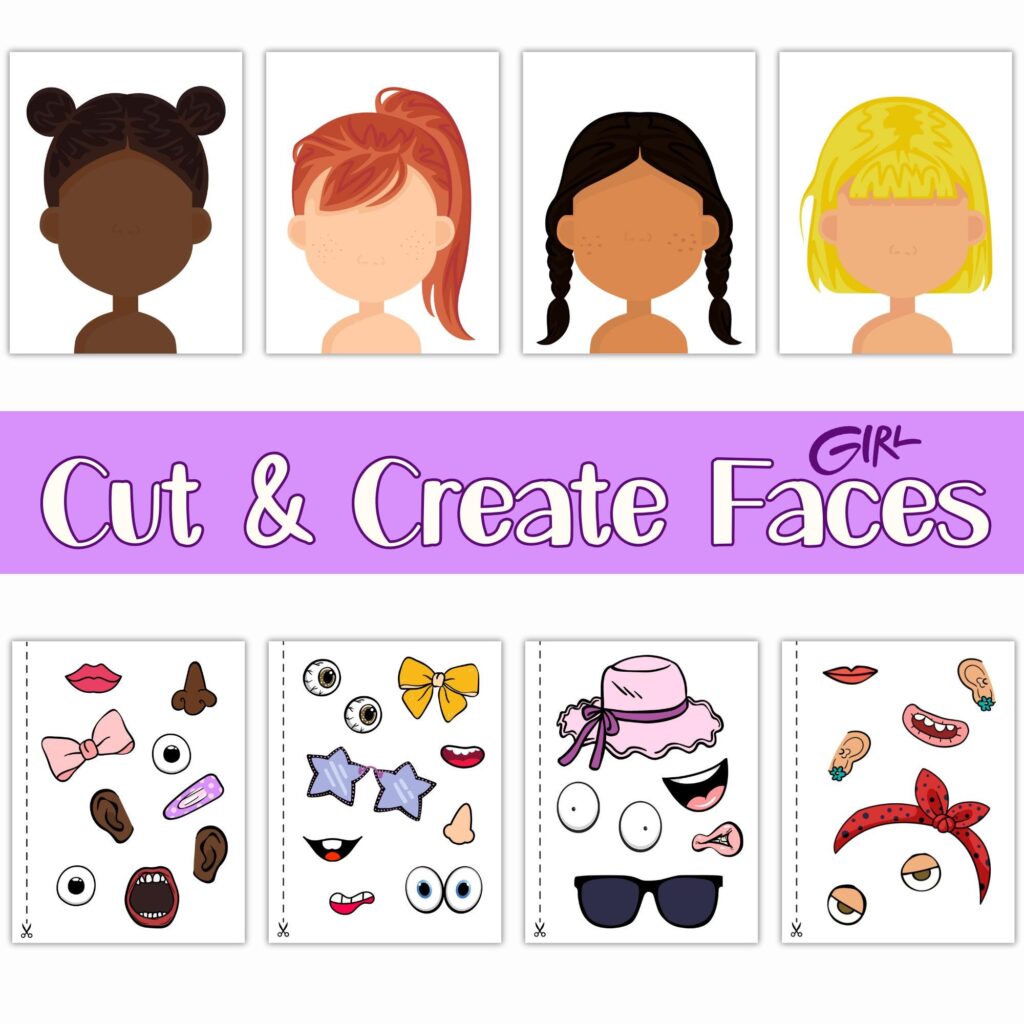 Free Printable Printable Face Parts For Preschool – Printable Girl Faces Craft, Cut and Paste DIY Activity With Face Parts … Free Printable Printable Face Parts For Preschool - Printable Girl Faces Craft, Cut and Paste DIY Activity With Face Parts ...