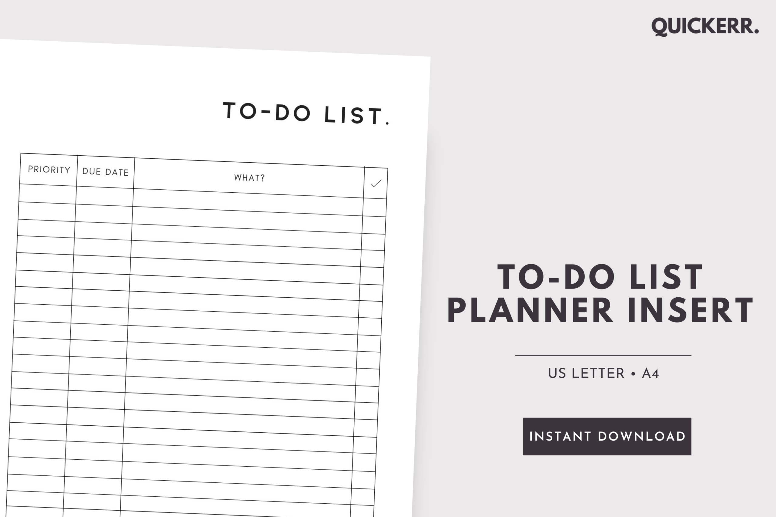 Free Printable Priority Check List - minimal to do priority checklist planner