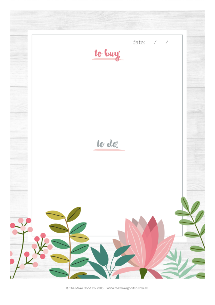 free printable todo list shopping list
