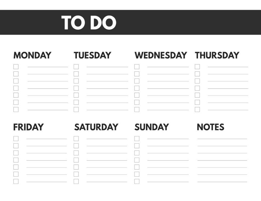 free printable weekly to do list