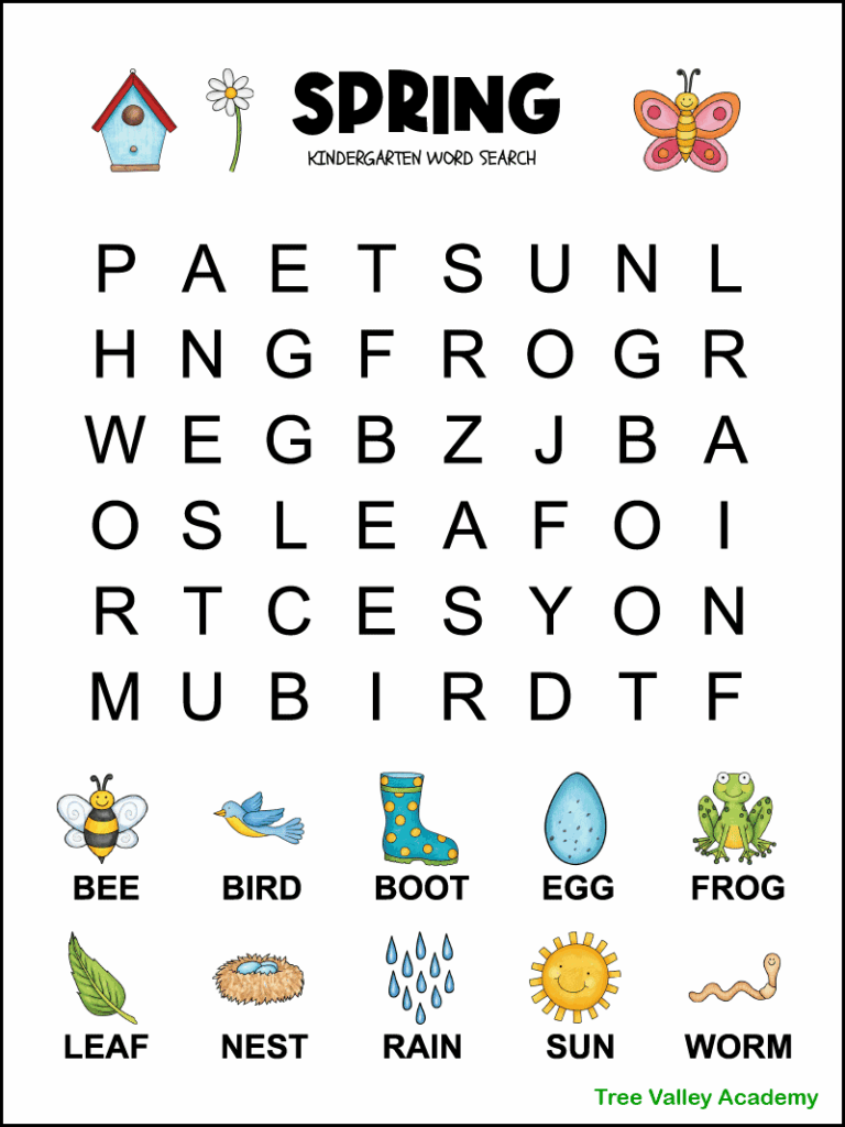 Free Printable Word Searches For Kindergarten - Free Printable Kindergarten Word Search - PrintHub SC